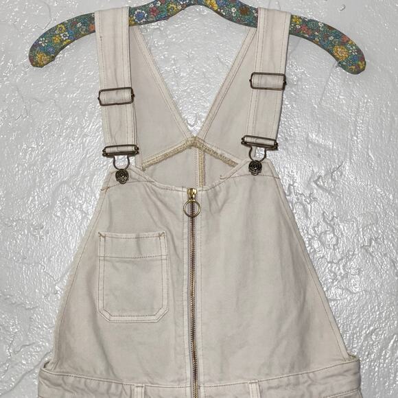 Free People Off White Sunkissed Shortalls SZ 4 - Picture 2 of 7